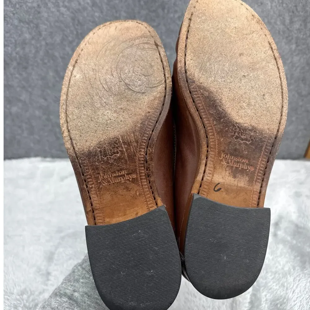Johnston & Murphy Brown Patina Leather Slip On Classic Penny Loafer Men 9M